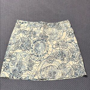 Lady Hagen Golf Resort Wear Mini Skirt in Blue and Cream